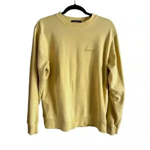 Brandy Melville Crewneck Sweatshirt Honey Embroidered Yellow Long Sleeve
